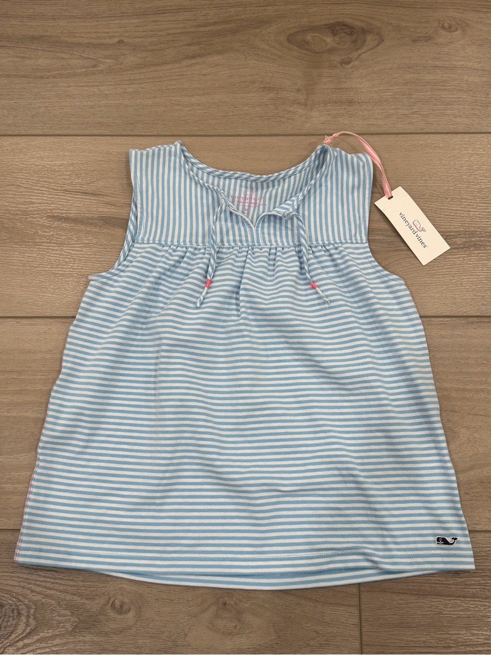 Vineyard Vines Girls Striped Edgartown Tank Blue White M 10-12 NWT
